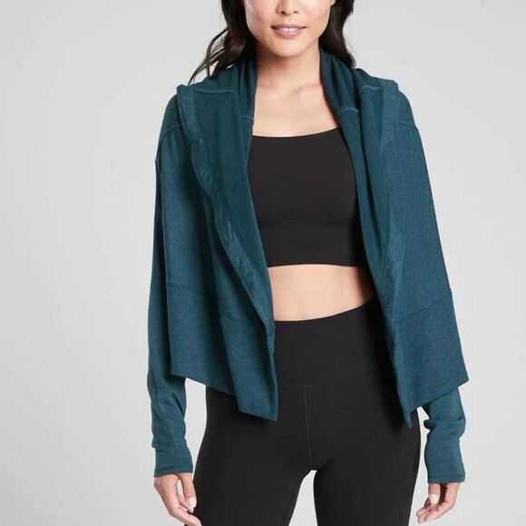 Athleta XS Nirvana Wear Two Ways Wrap Dark Vista Teal #416969 - Picture 3 of 7